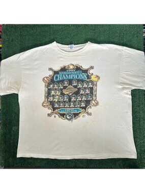 Vintage 90s Miami Florida Marlins 1997 World Series T-Shirt White XXL Starter